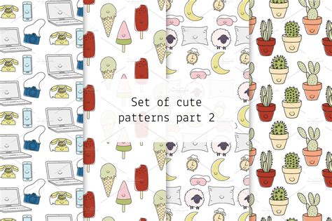 set  cute patterns part  graphic patterns creative market