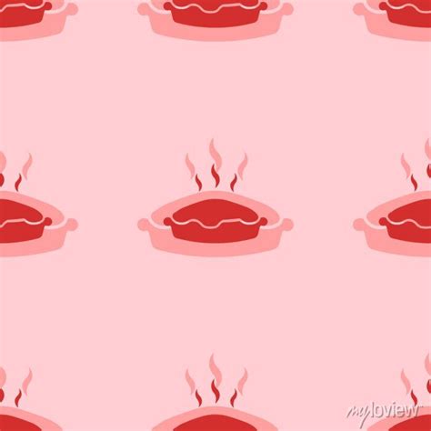 Seamless Pattern Of Large Isolated Red Hot Pie Symbols The Elements Posters For The Wall
