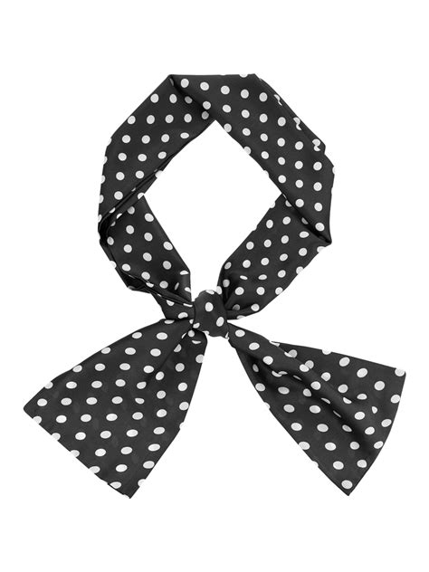 Allegra K Womens Polka Dots Skinny Scarf Head Neck Wrap Neckerchief