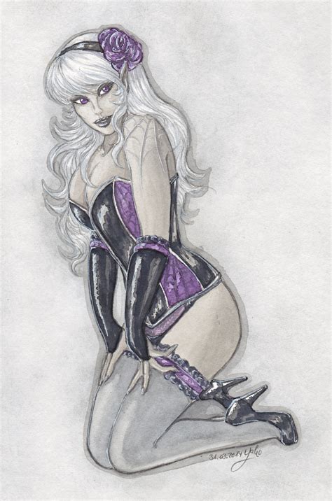 Watercolor Drow Pin Up Lilac By Yako Hentai Foundry