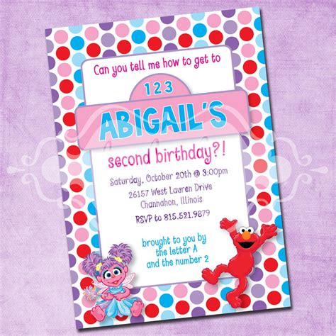 Elmo And Abby Birthday Party Invitation