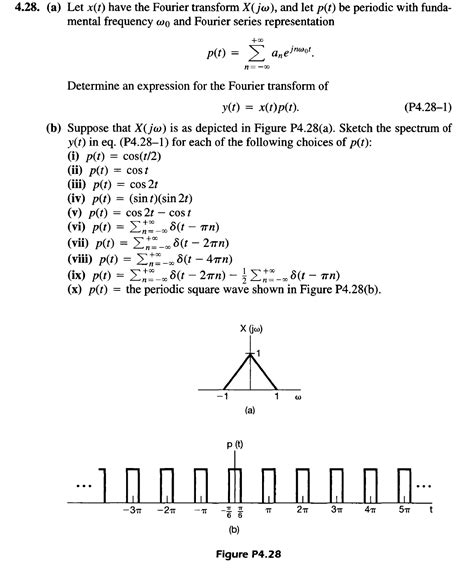 Solved 4 28 a Let x t have the Fourier transform X jω Chegg