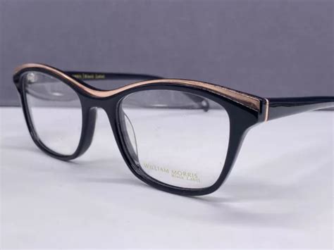 William Morris Eyeglasses Frames Woman Black Gold Rectangular England