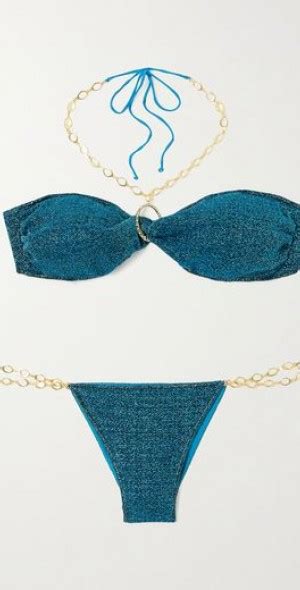 OSÉREE Lumière O Chain embellished metallic bikini