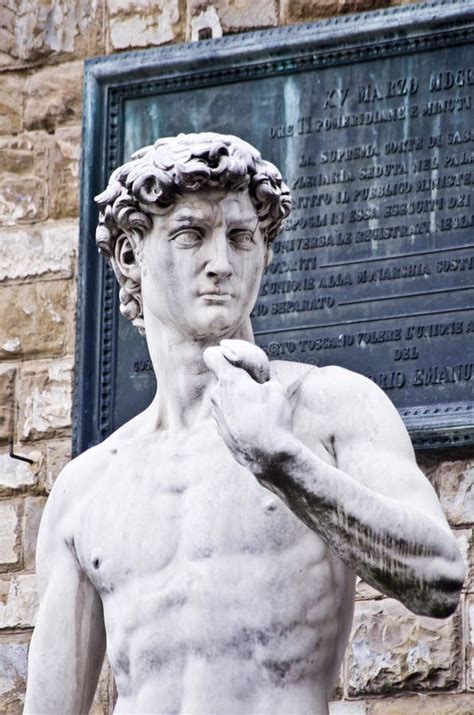 Standbeeld Van David Van Michelangelo In Florence Voor Palazzo Vecchio