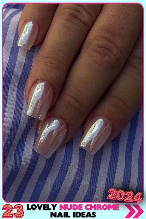 Modern Nude Chrome Nails For Gel Chrome Nails Chrome Nails Nail Designs