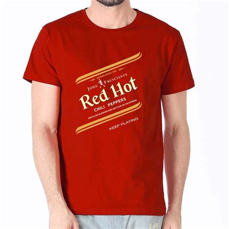 Camiseta Red Hot Chili Peppers Red Label Roquenrou Estampado Na Veia
