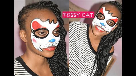 PUSSY CAT FACE LOOK FACE PAINTING BEAUTY BOOTH YouTube