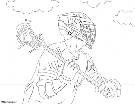 Lacrosse Player Face coloring page