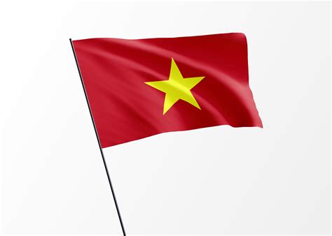 Vietnam flag flying high in the isolated background Vietnam