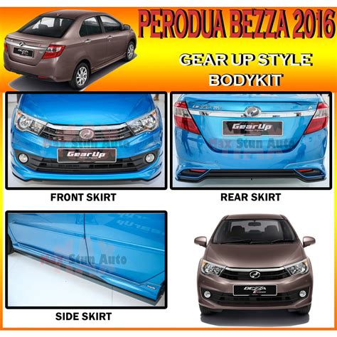 Perodua Bezza Gear Up Style Fullset Bodykit Gu Skirt Lip