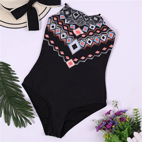 Women Sexy Bikinis Set 2021 New National One Piece Bandage Bikini Printing Swimwear Swimsuit