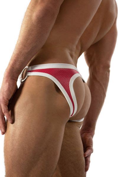 Pink Leather Jockstrap Men Stud Gay Underwear