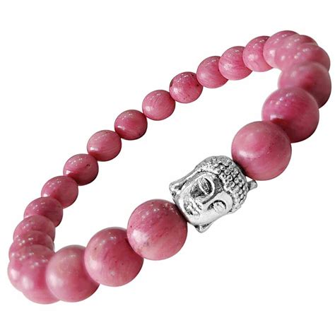 Rhodochrosite Bracelet Buy Online Rhodochrosite Crystal Buddha Bracelet