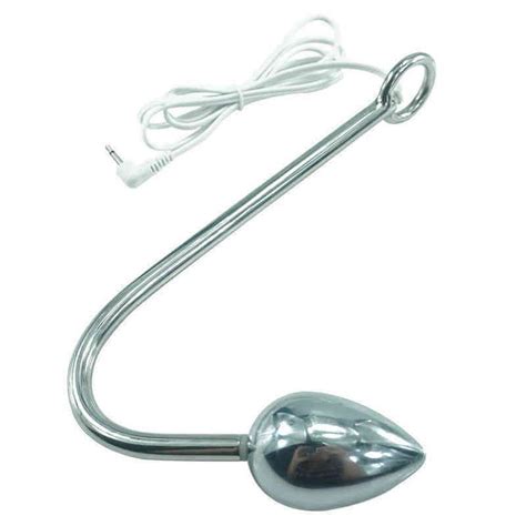Nxy Sm Sex Adult Toy Huge Electric Shock Anal Hook Stainless Steel Stimulation Buttplug G Spot