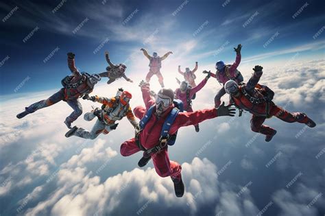 Premium Photo Skydivers Jumping Out Of A Plane