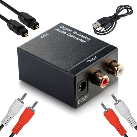 Adaptador Conversor De Udio Digital Ptico Para Anal Gico De Mm Coaxial Rca Para Fibra