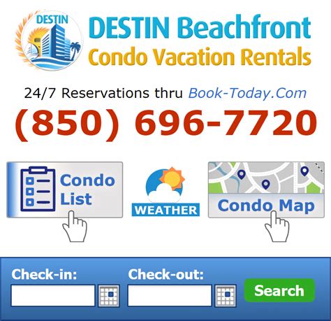 Destin Beachfront Condo Vacation Rentals - (850) 696-7720 - Book online ...