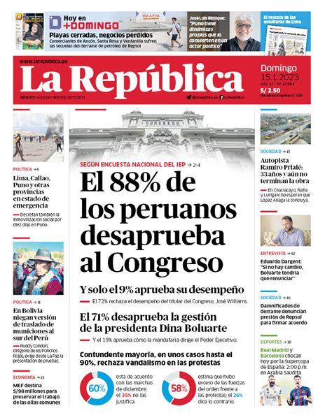 🗞 ¡buenos Días 👋 Esta Es Nuestra Portada De Hoy Domingo 15 De Enero