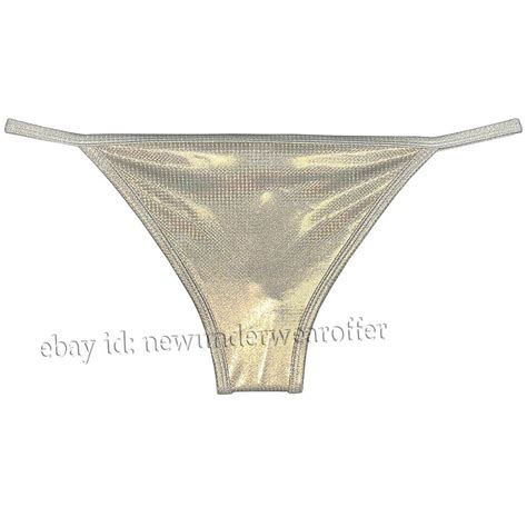 Men S Shiny Metallic Bikini Briefs Underwear Soft Stretch String Cheeky Pants Ebay