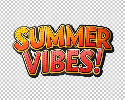 Premium PSD Summer Vibes Text Png