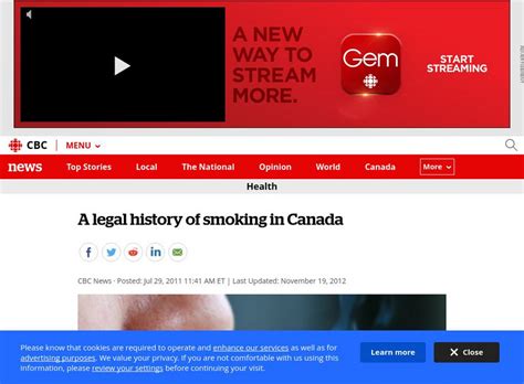 Cbc Timeline Of Canadian Tobacco Laws Article For 9th 10th Grade