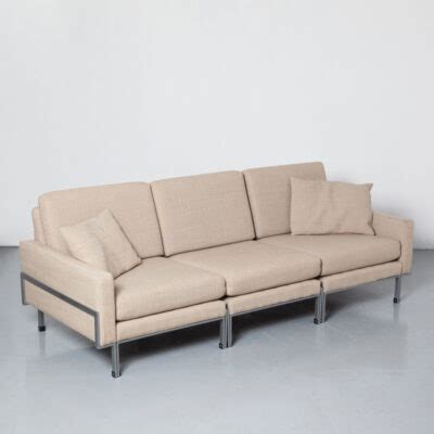 Beige Three Element Sofa In Knoll Parallel Bar Style Neef Louis