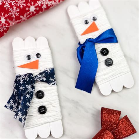 Popsicle Stick Snowman Craft