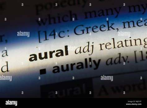 aural word   dictionary aural concept stock photo alamy