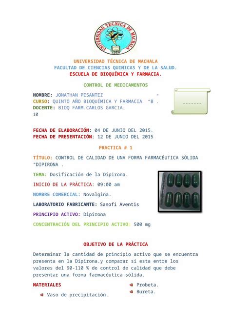 Docx Practica Control De Calidad De La Dipirona Dokumen Tips