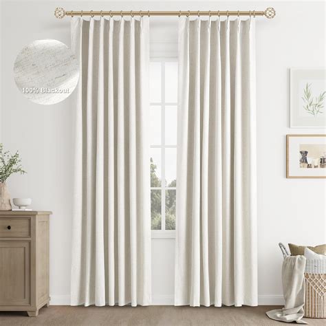 Amazon Joywell Linen Blackout Curtains Inch Long Pinch