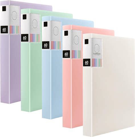 ZOENHOU 5 Pack A4 Display Book Folder, 60 Pockets A4 Presentation ...