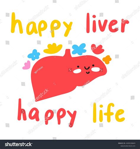 Happy Liver Happy Life Banner Illustration Stock Vector Royalty Free