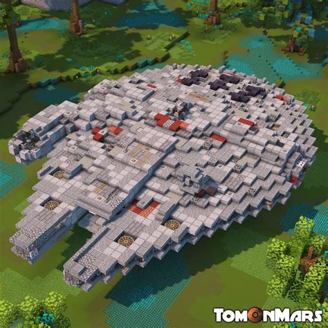 Star Wars In Minecraft Millennium Falcon W Screen Accurate Interior Minecraft Map