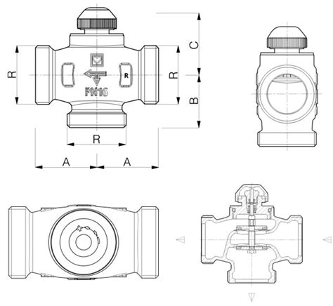 Трехходовой клапан с термоголовкой Herz Calis | KTK.kiev.ua