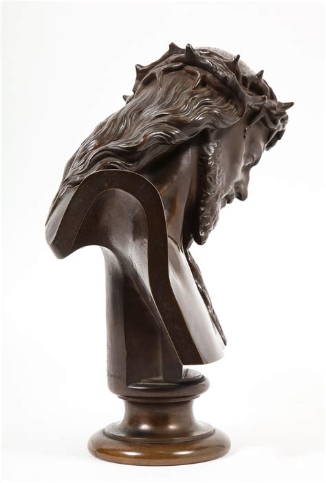 Jean Baptiste Auguste Clesinger French Bronze Bust Of Jesus Christ