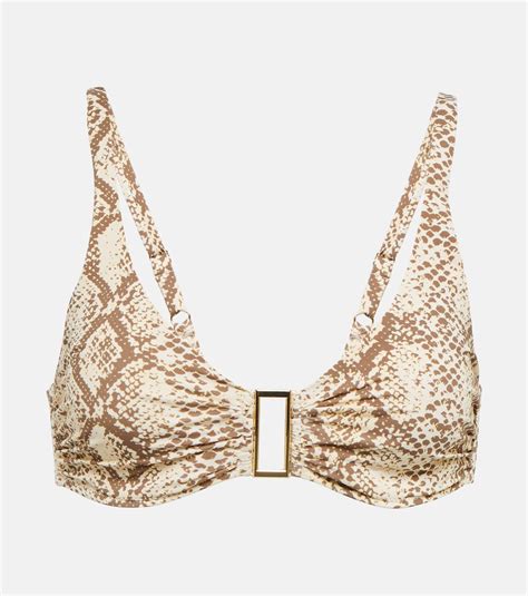 Bel Air Snake Print Bikini Top In Beige Melissa Odabash Mytheresa