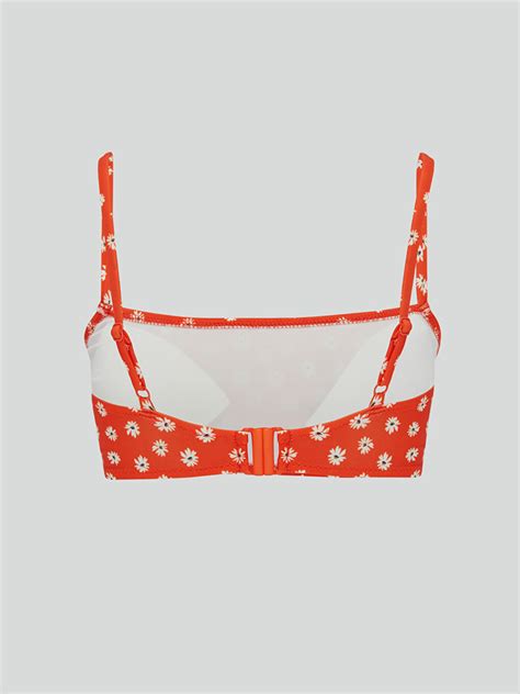 TURUNCU Dolgulu Çiçek Desenli Kadın Bikini Üst S3DI35Z8 LSR LCW