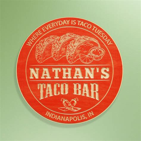 Taco Bar Sign Personalized Taco Bar Sign Carved Wood Sign Etsy