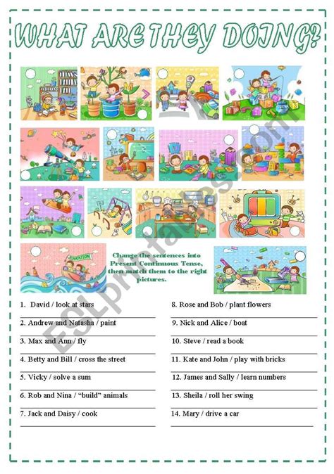 Present Continuous Tense Esl Worksheet By Inna Inna