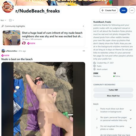 Reddit Nude Beach Freaks 不适合在工作场所欣赏的Reddit子站 喜欢 R NudeBeach freaks