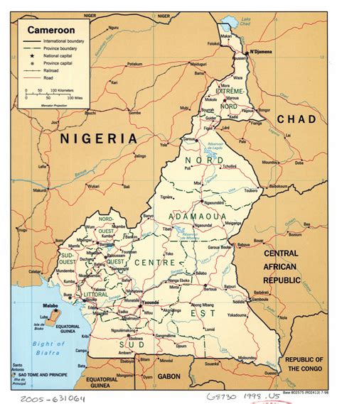 Large detailed political and administrative map of Cameroon with roads ...