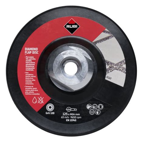 Disque meulage à lamelles diamanté Ø125 mm grain 100 120 Rubi