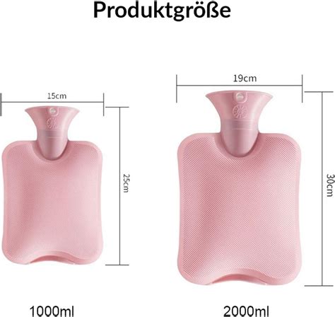 K Nig Design Xxl Hot Water Bottle Soft Plush Cover L Bed Hand Warmer Blue International