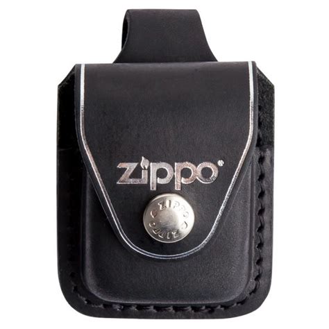 Чехол ZIPPO для зажигалки из кожи с фиксатором на ремень чёрный (LPLBK ...