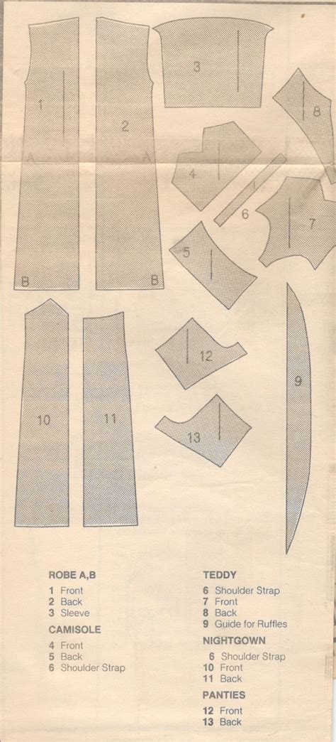 S Butterick Misses Lingerie Nightgown Robe Camisole Etsy