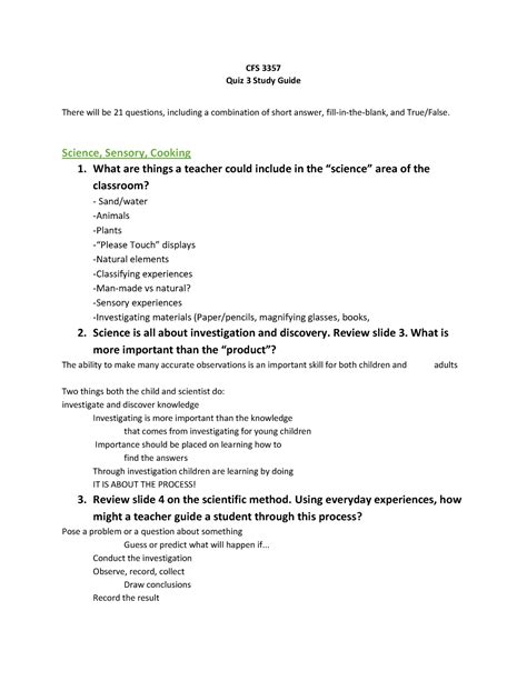 Quiz 3 Study Guide Cfs 3357 Quiz 3 Study Guide