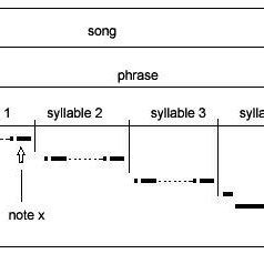 Principle sketch of a Common chaffinch song structure. A song consists ...