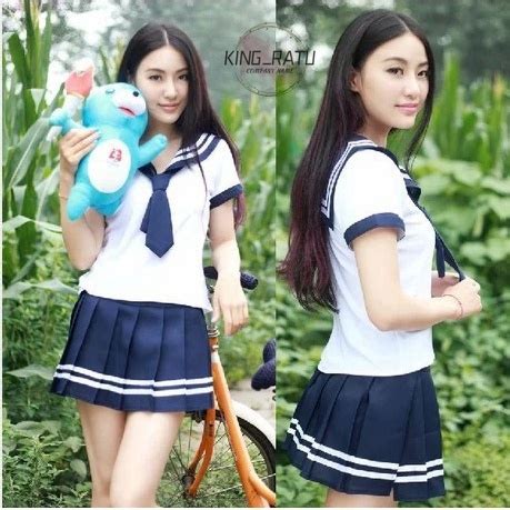 Jual Seragam Cosplay Lingerie Wanita Sexy Peran Bermain Siswa Gadis Set Sailor Uniform Set