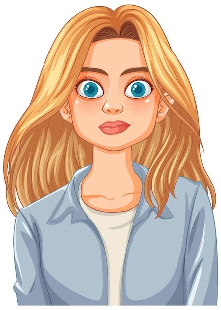 Das blonde Mädchen mit den blauen Augen Kostenlose Vektor